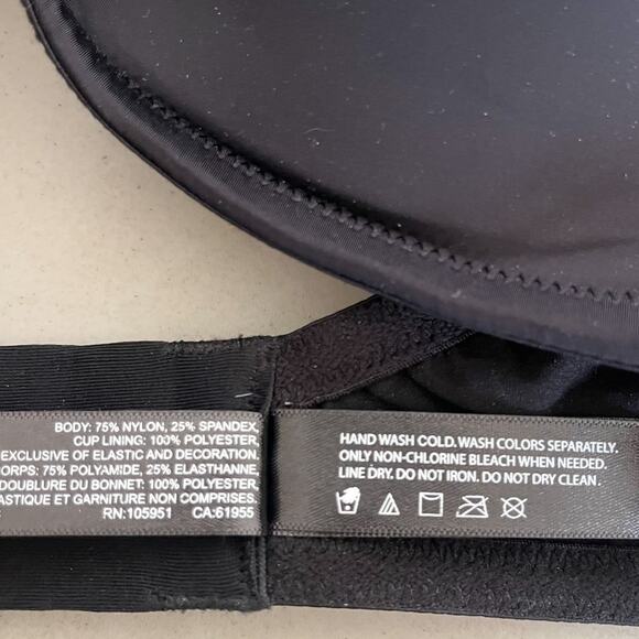 Natori Underneath Plunge Push Up Womens Bra Size 36DD Black Underwire T Shirt - Picture 8 of 8